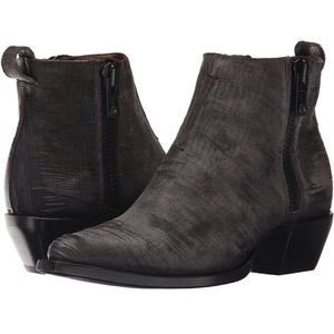 FRYE Sasha Moto Shortie Boot, Charcoal Cut Vintage Leather, womens 10